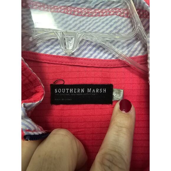 Southern Marsh FieldTec Quarter Zip Pullover Waffle Fleece Hot Pink Size SMALL - Picture 5 of 6